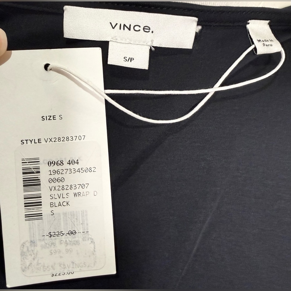 NWT - Vince Square Neck Pima Cotton Midi Dress in Black Size Small (Flaw) - Picture 8 of 12